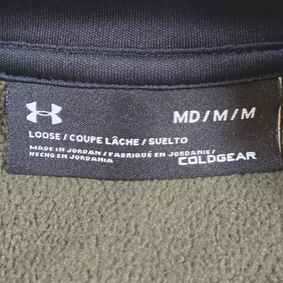Under Armour‎ Coldgear 1/4 Zip Pullover Sweater Men's Medium Green Athletic - Picture 10 of 11